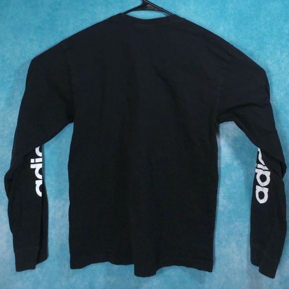 Adidas "The Brand With 3 Stripes" Long Sleeve T-Shirt, Black, Size Small - Picture 2 of 5
